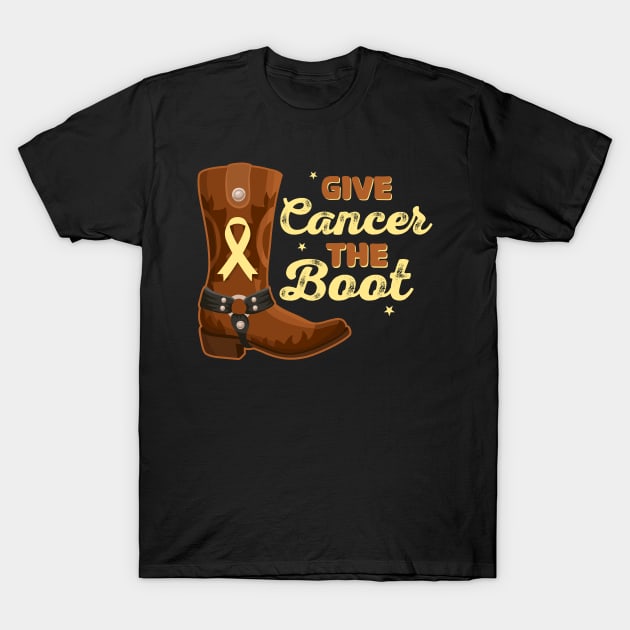 Give cancer the boot T-Shirt by Warmth Saga